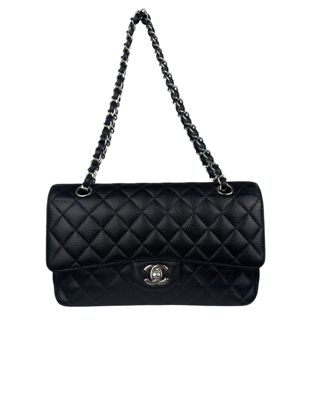 CHANEL MEDIUM CLASSIC CAVIAR LEATHER DOUBLE FLAP BAG