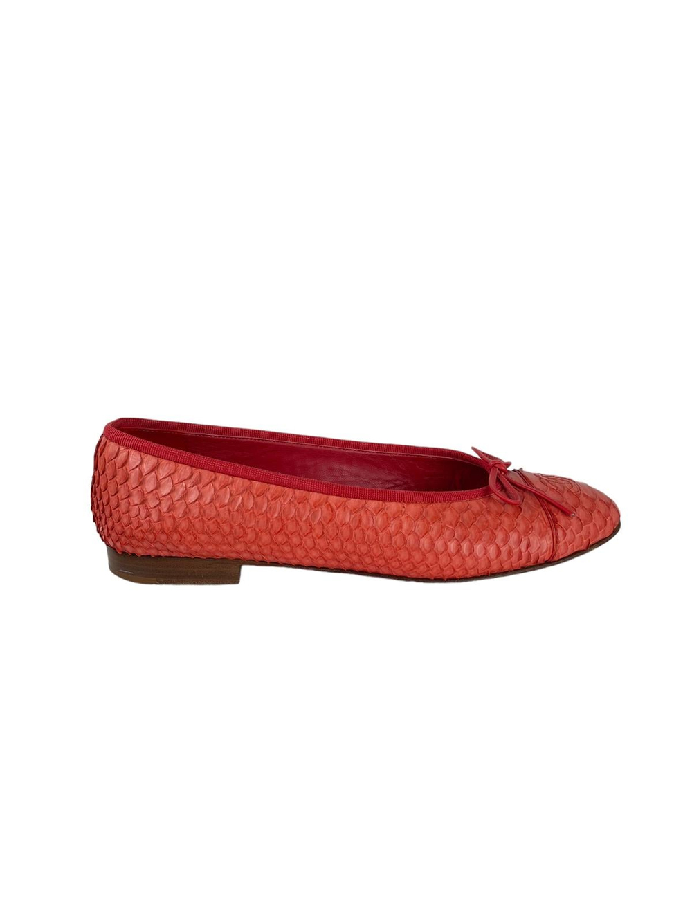 CHANEL PYTHON LEATHER CC BALET FLATS