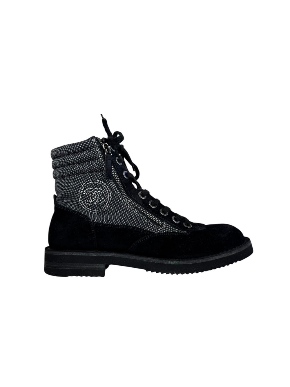 CHANEL SUEDE BLACK BOOTS