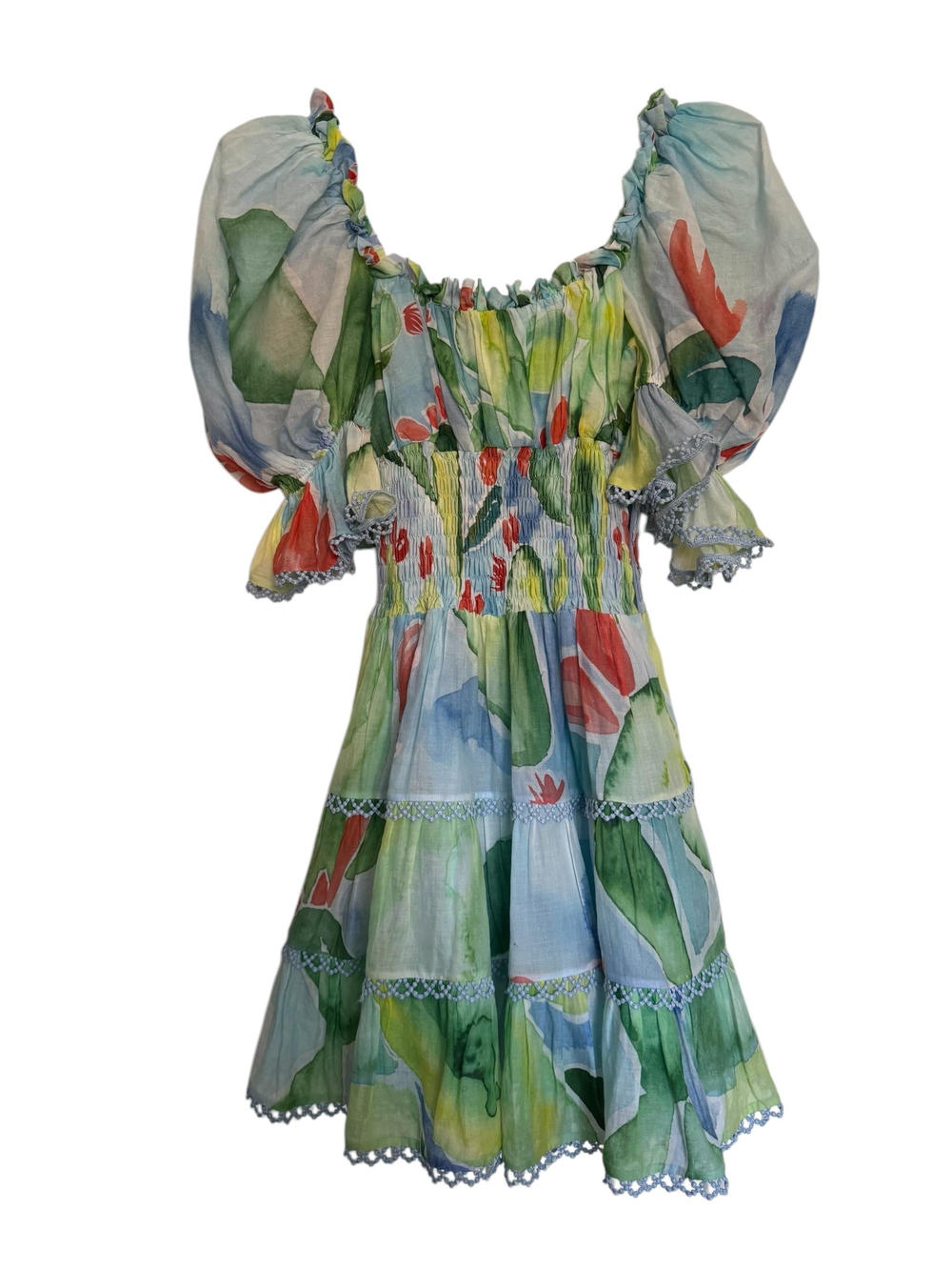 CHARO RUIZ IBIZA GREEN FLORAL DRESS 