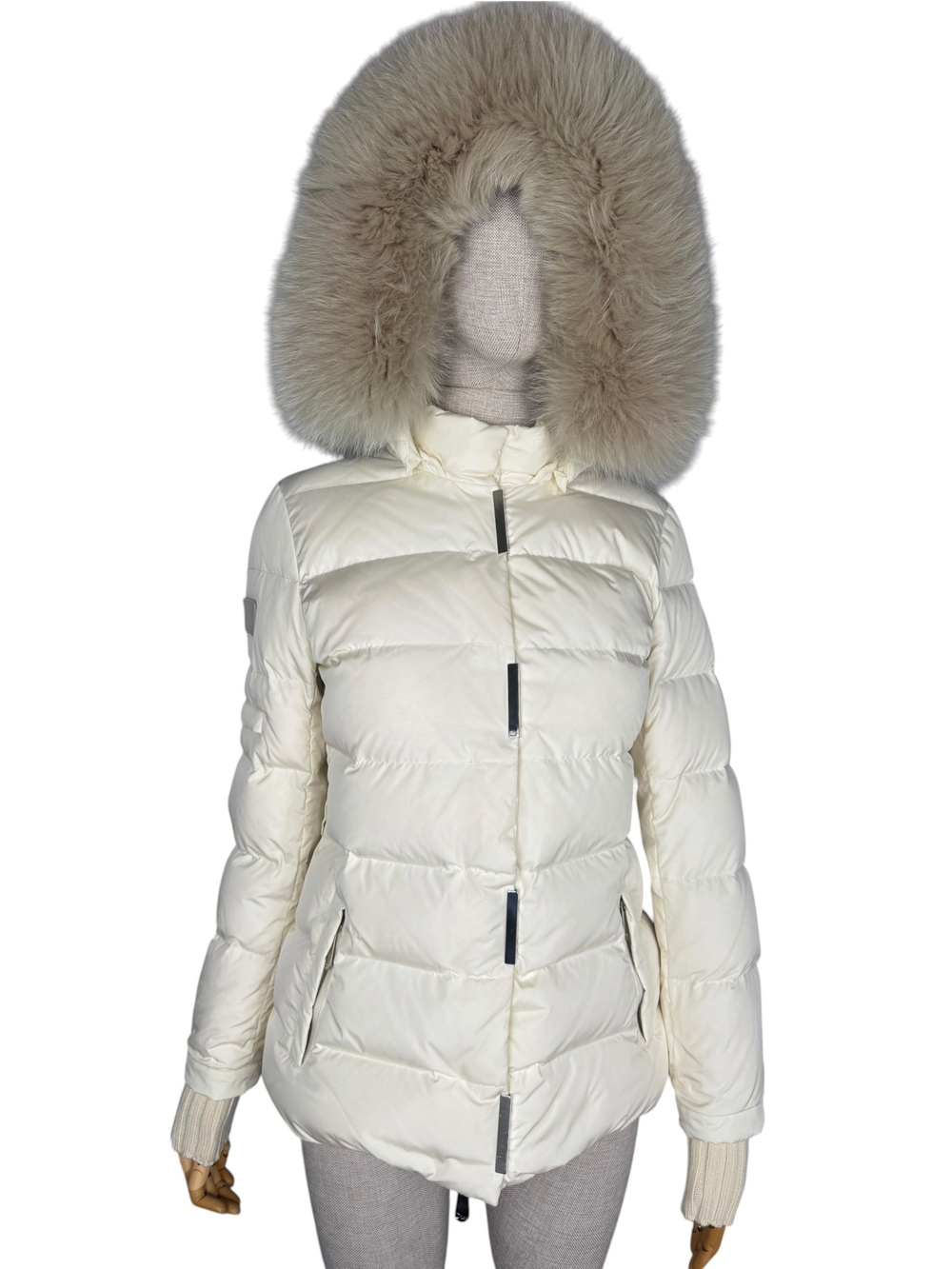 CHRISTIAN DIOR WHITE FUR PUFFER JACKET