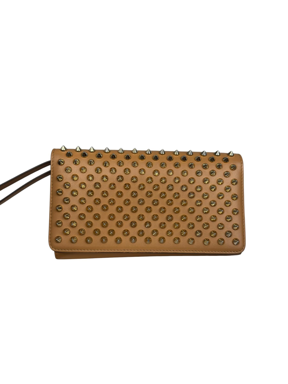 CHRISTIAN LOUBOUTIN BEIGE STUDDED CLUCTH