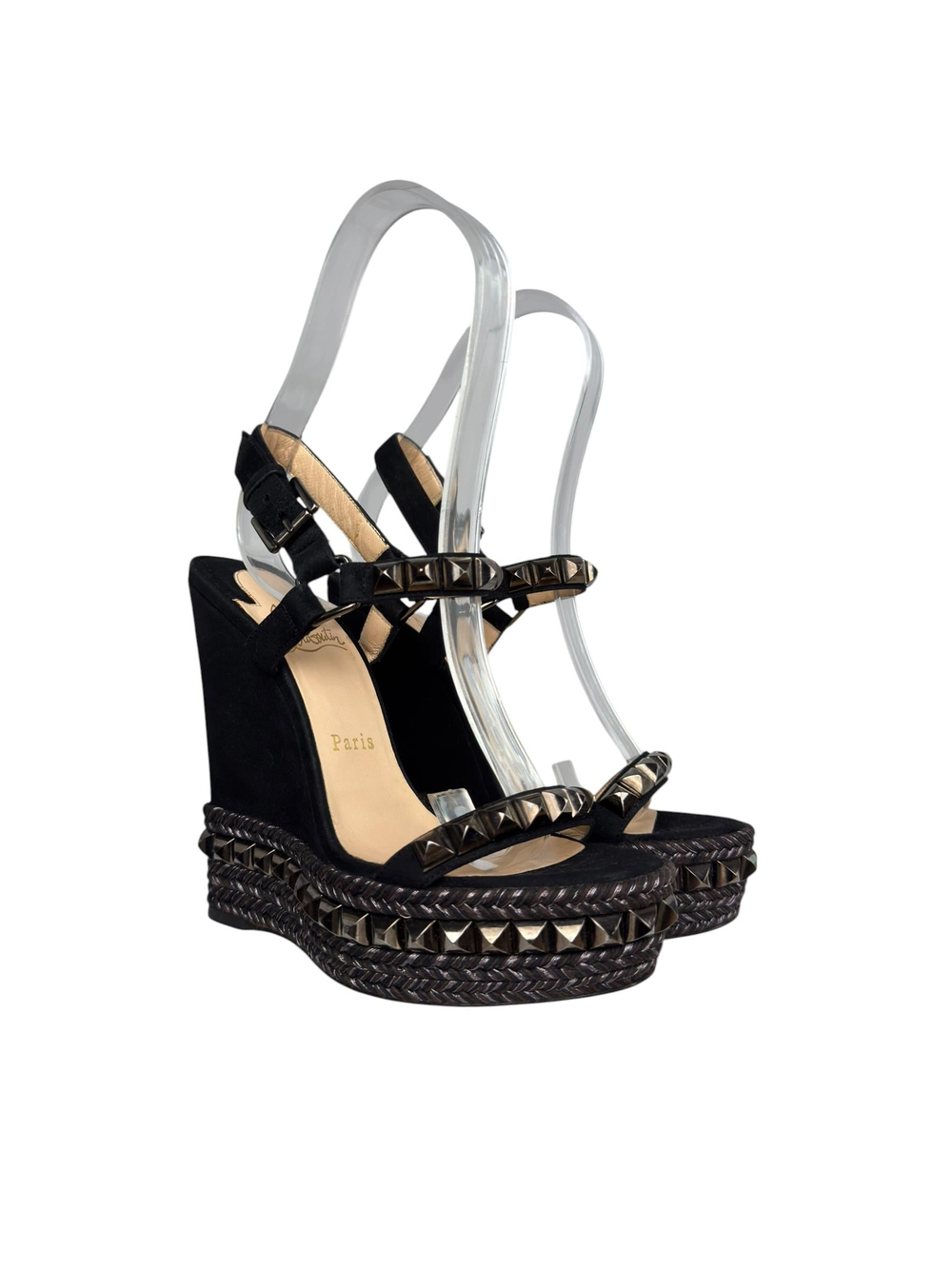 CHRISTIAN LOUBOUTIN BLACK PYRACLOU SANDALS