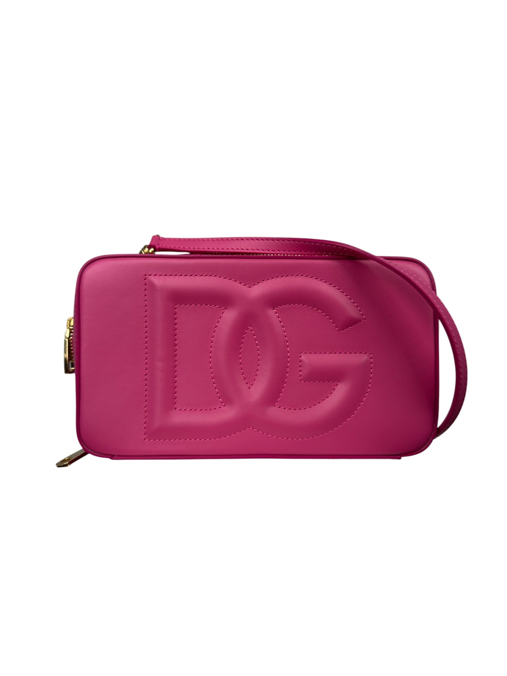DOLCE GABBANA PINK LOGO CROSSBODY BAG