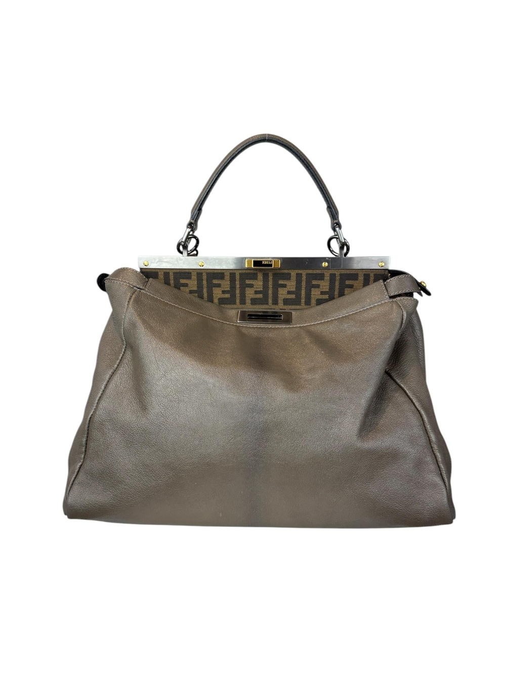 FENDI GRAY PEEKABOO SHOULDER BAG