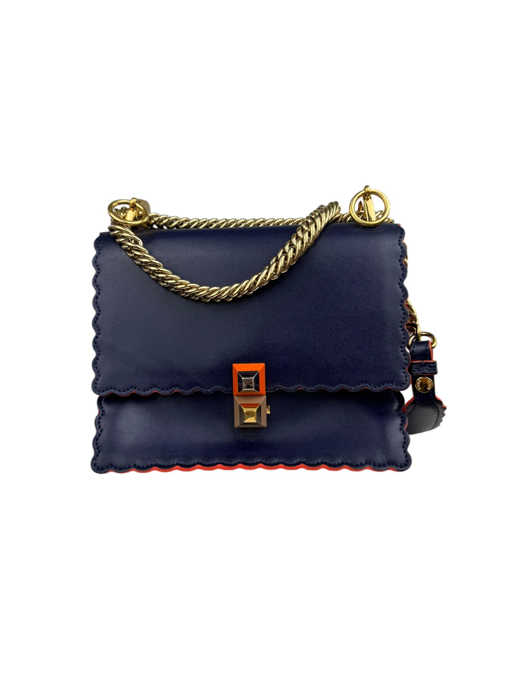 FENDI SMALL SCALLOPED LEATHER I KAN BAG