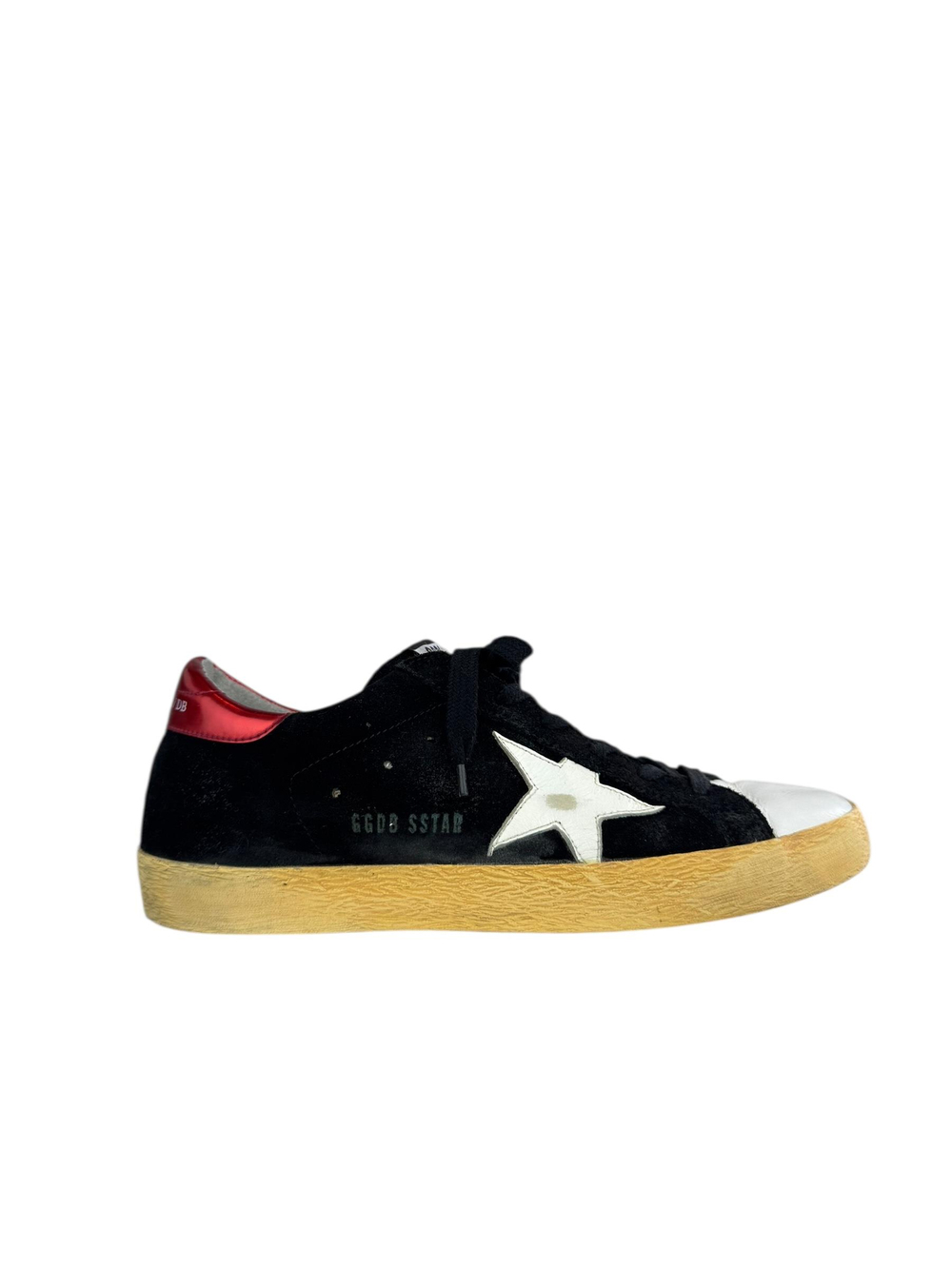 GOLDEN GOOSE BLACK SUEDE SUPER STAR SNEAKERS
