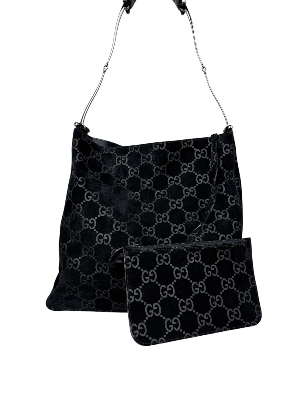 GUCCI BLACK GUCCISSIMA SHOULDER BAG