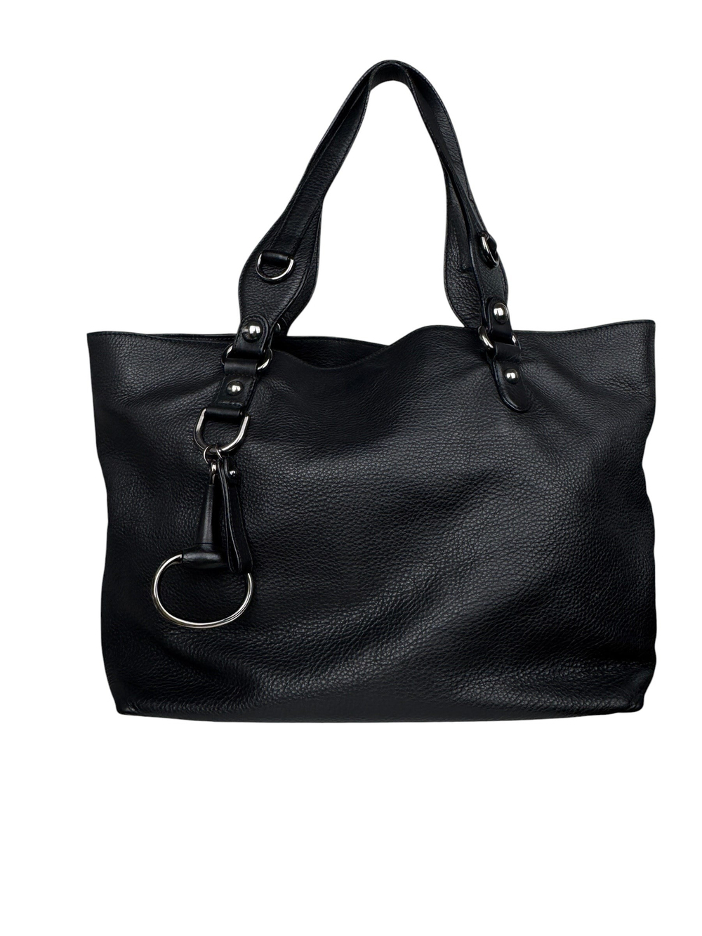 GUCCI BLACK HORSEBIT ICON TOTE BAG