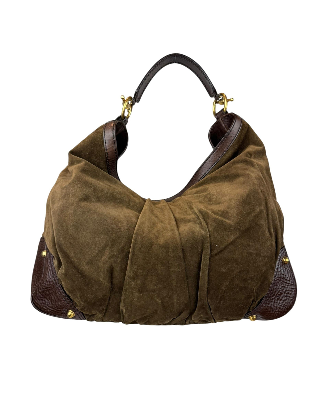 GUCCI BROWN SUEDE HOBO BAG