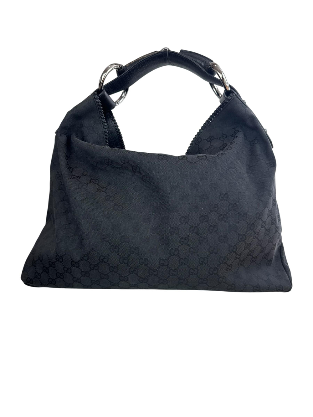 GUCCI GG BLACK HORSEBIT TOTE BAG