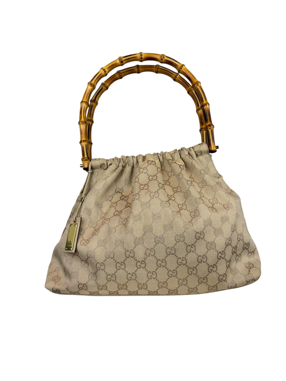 GUCCI GG CANVAS BAMBOO BAG