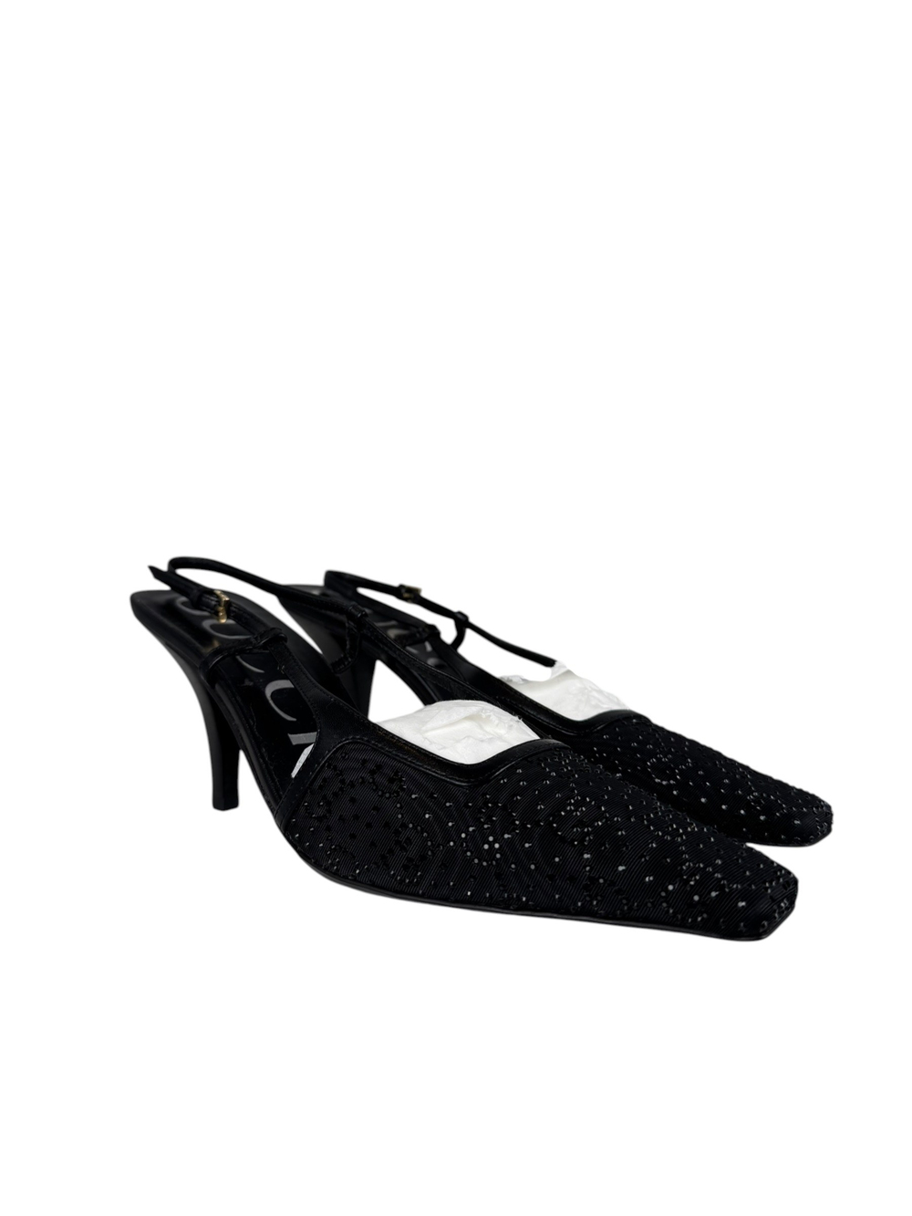 GUCCI GG MESH CRYSTAL PUMPS