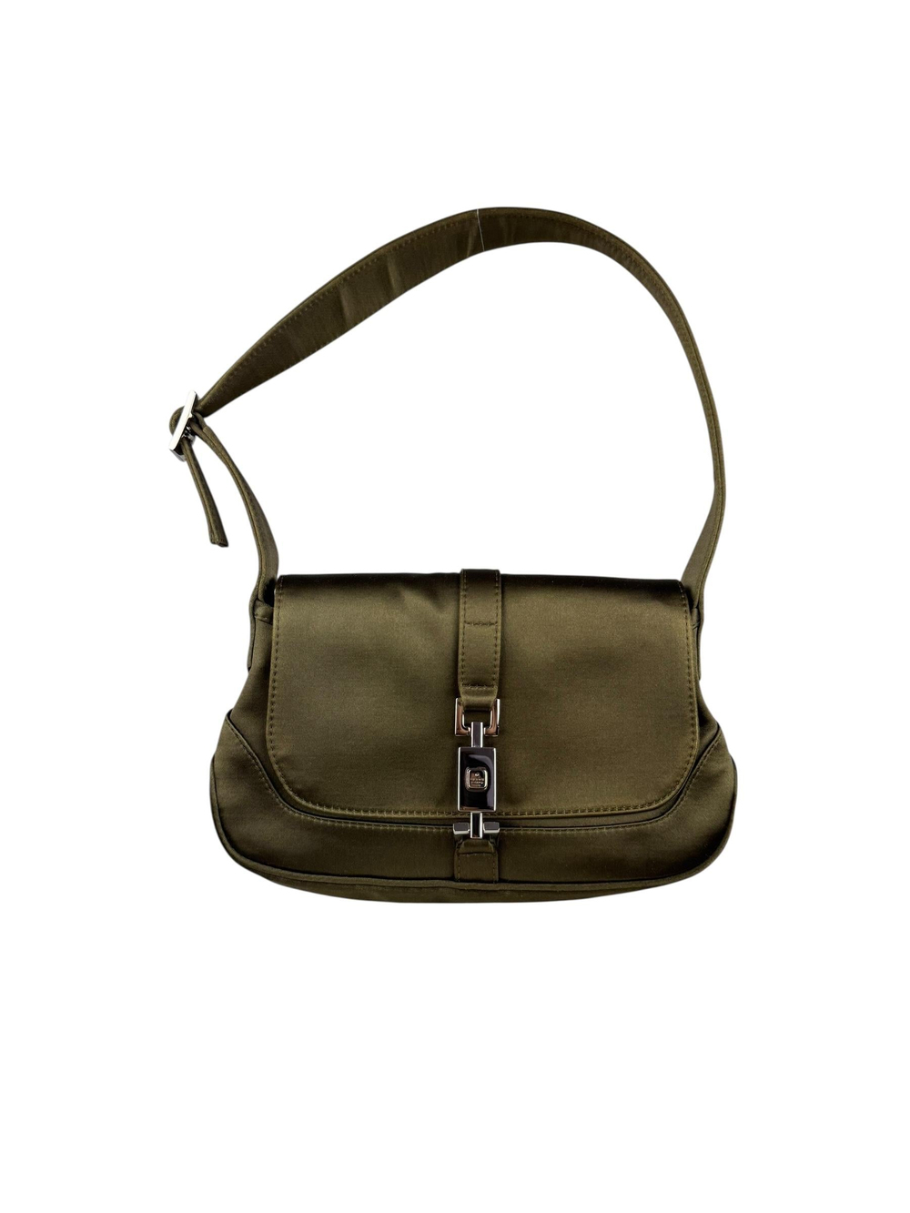 GUCCI MINI KHAKI SATIN BAG