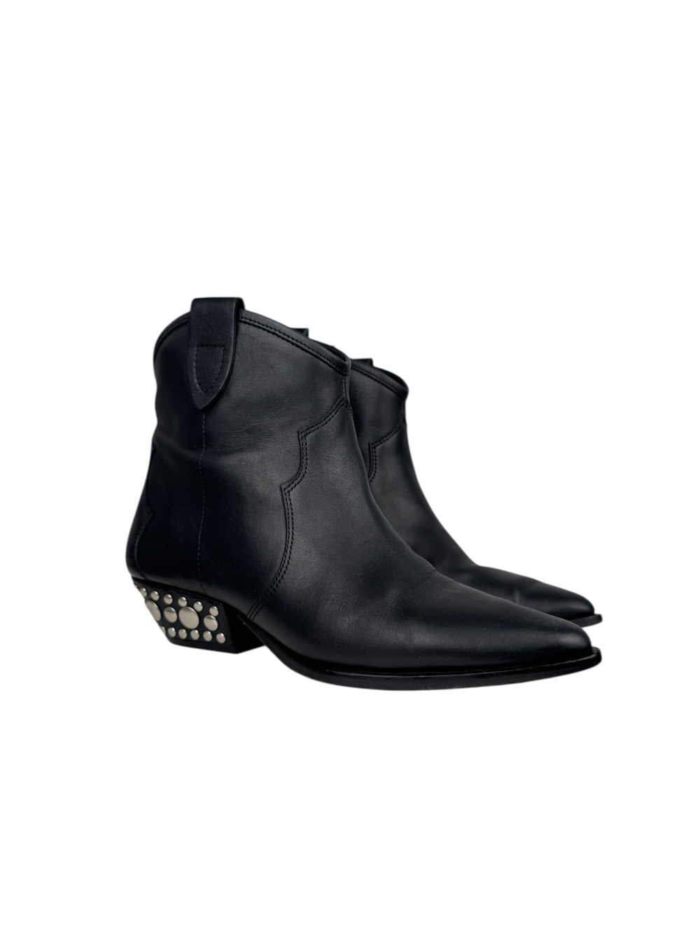 ISABEL MARANT BLACK LEATHER WESTERN BOOTS