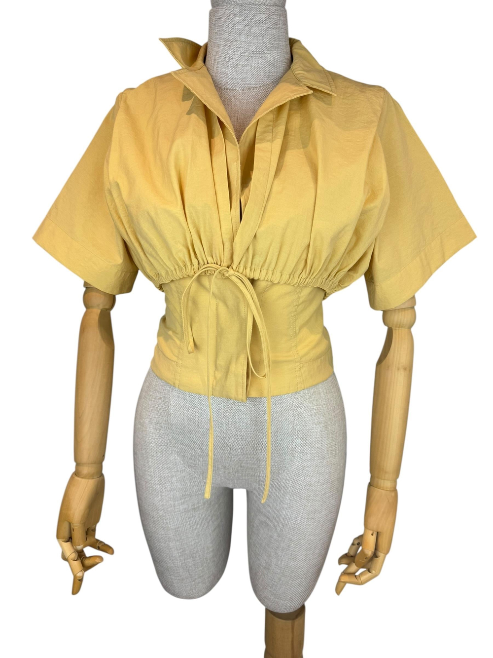 JACQUEMUS COTTON CROPPED SHIRT