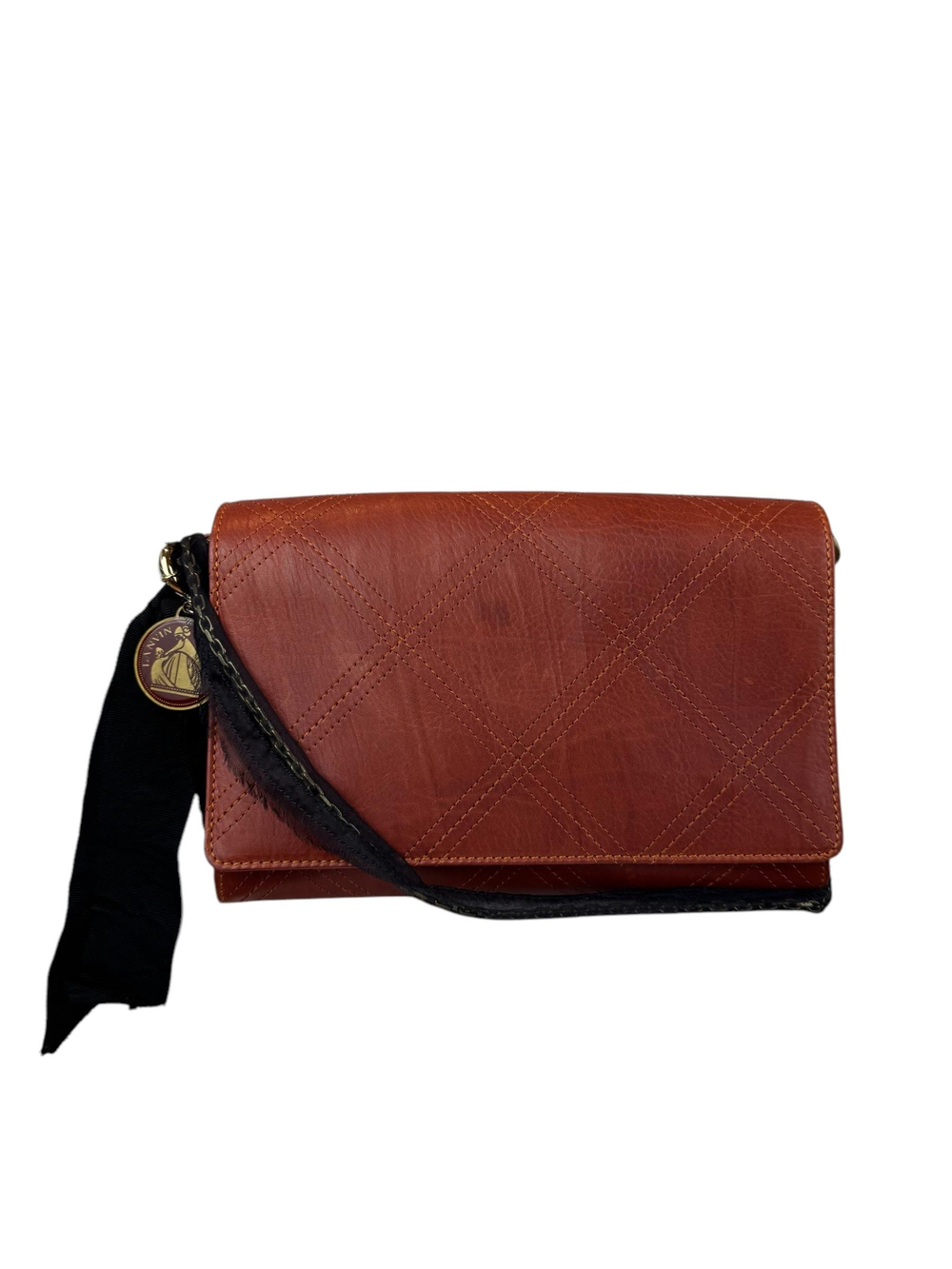 LANVIN BRICK RIBBON CROSSBODY BAG