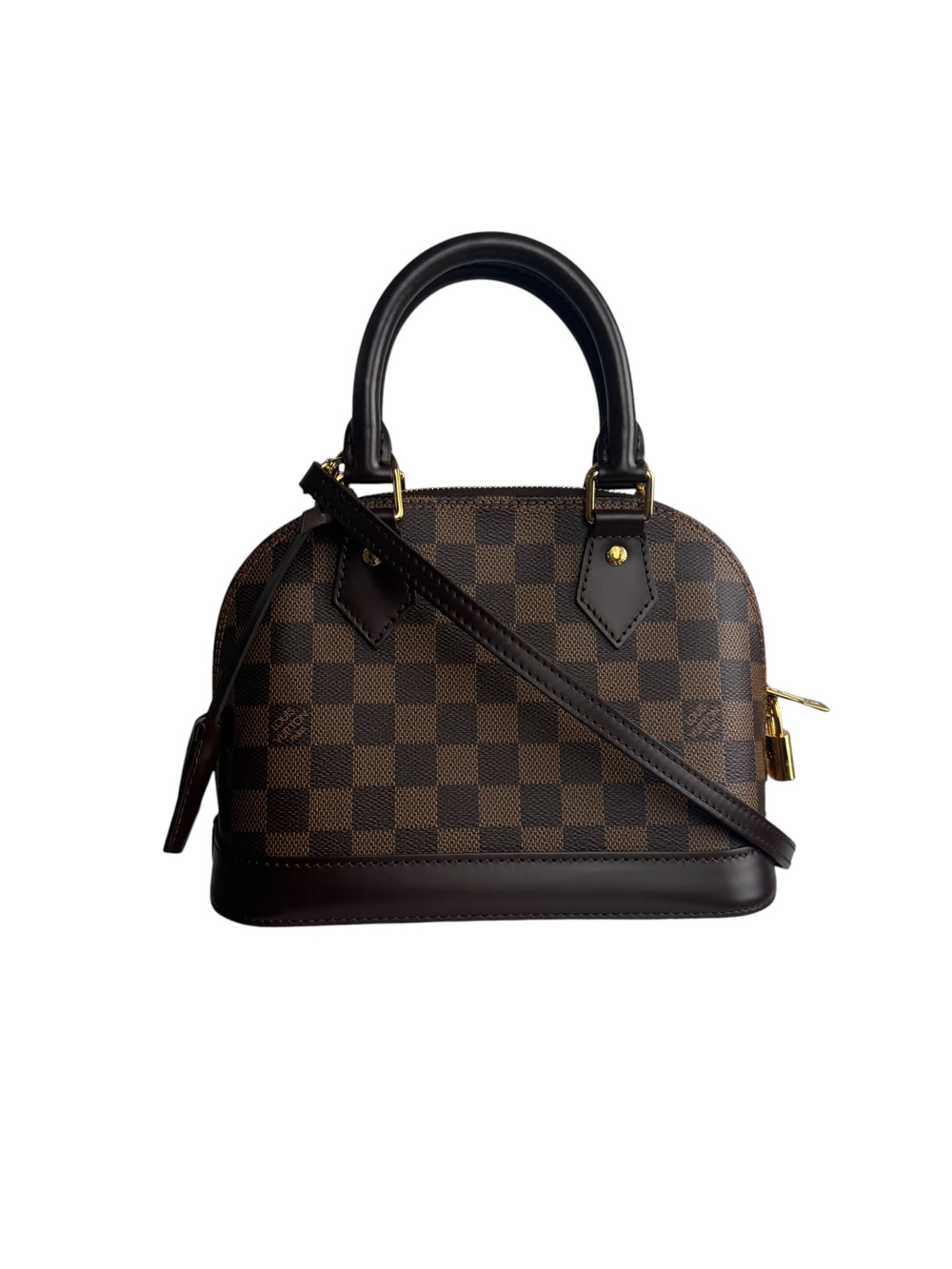 LOUIS VUITTON DAMIER EBENE ALMA BB BAG