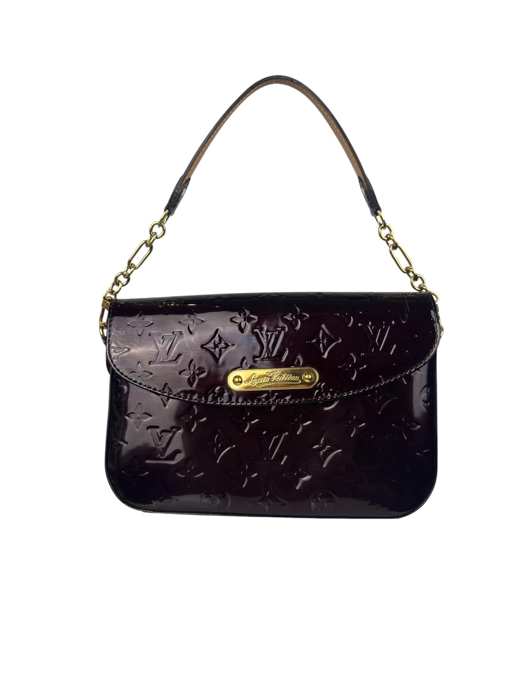 LOUIS VUITTON VERNIS BURGUNDY SHOULDER BAG