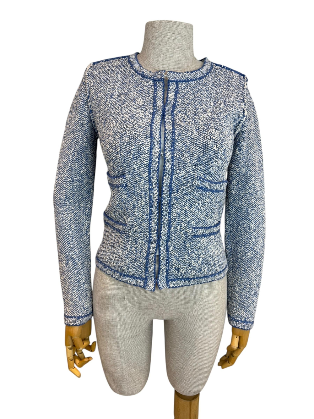 MAJE BLUE KNITE CARDIGAN 