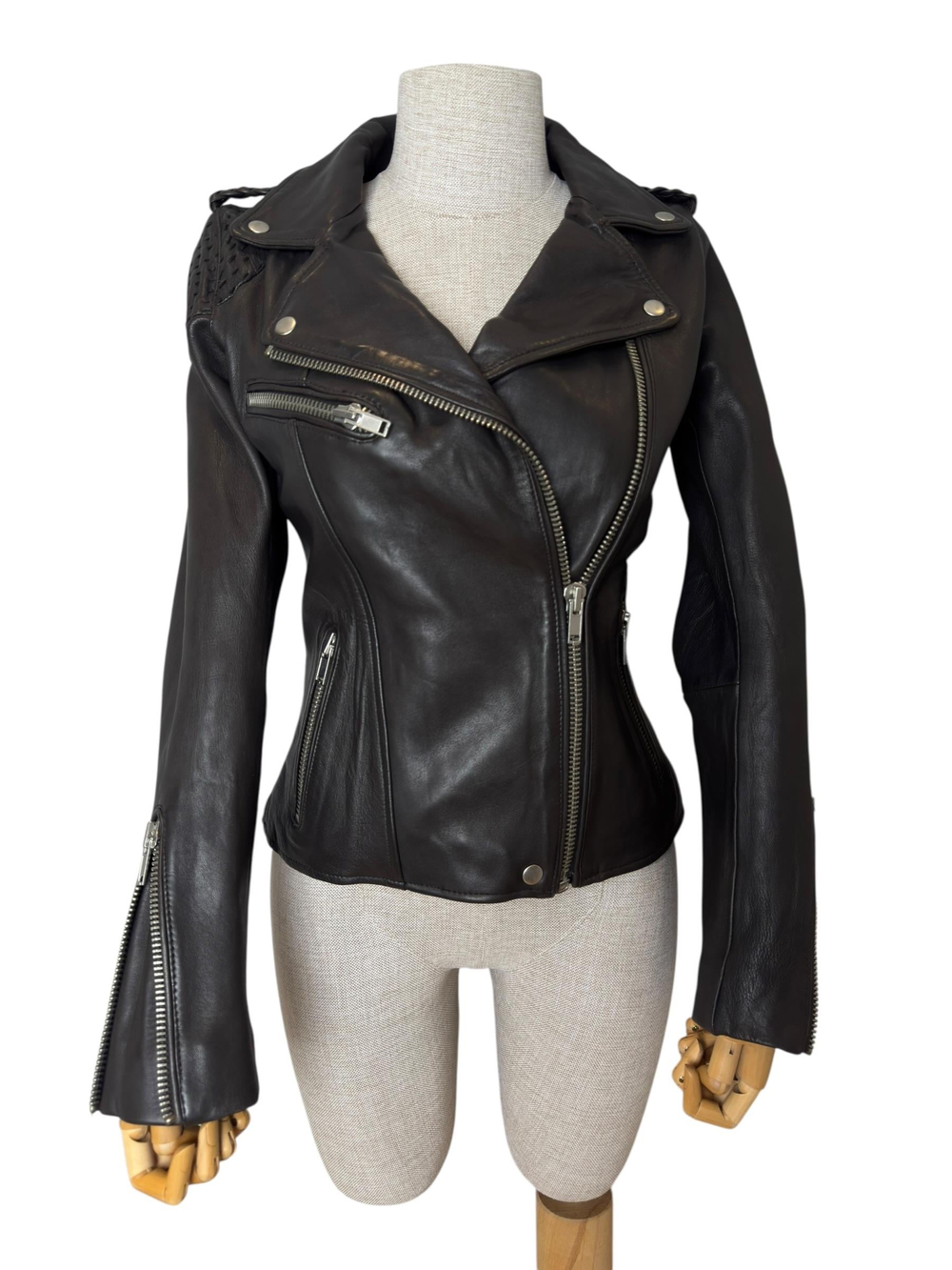 MAJE BROWN LEATHER JACKET