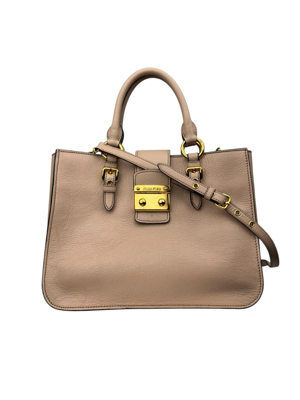 MIU MIU MADRAS PUSHLOCK TOTE BAG