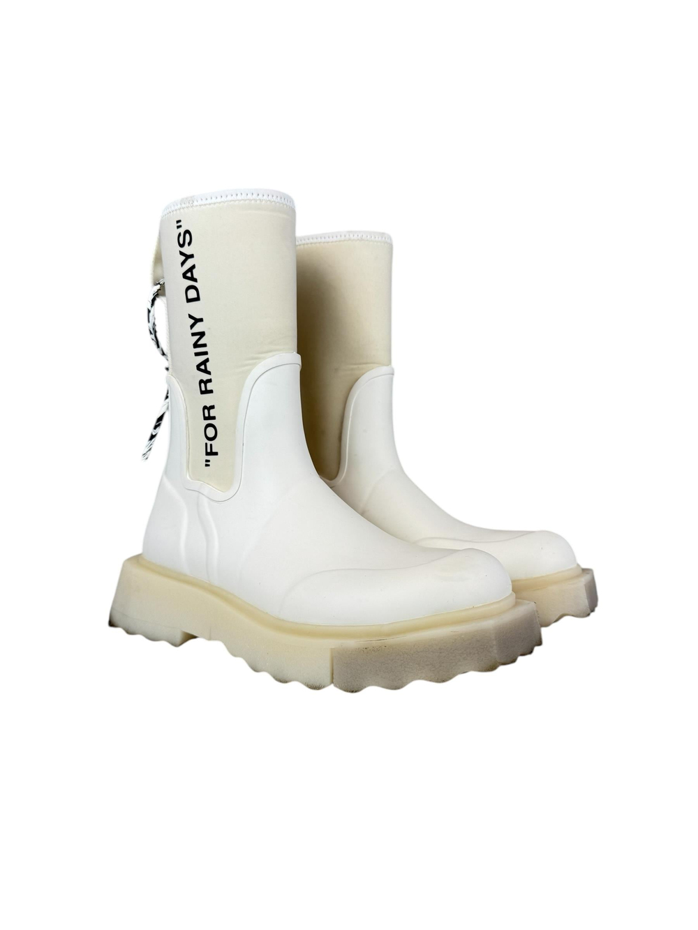 OFF WHITE RUBBER RAIN BOOTS