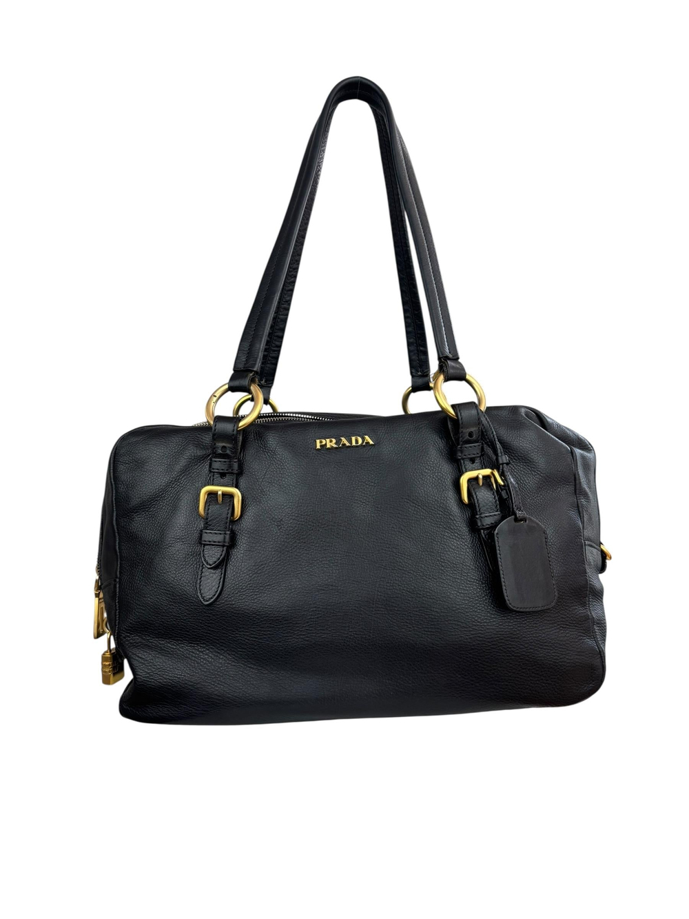 PRADA BLACK VITELLO SHOULDER BAG