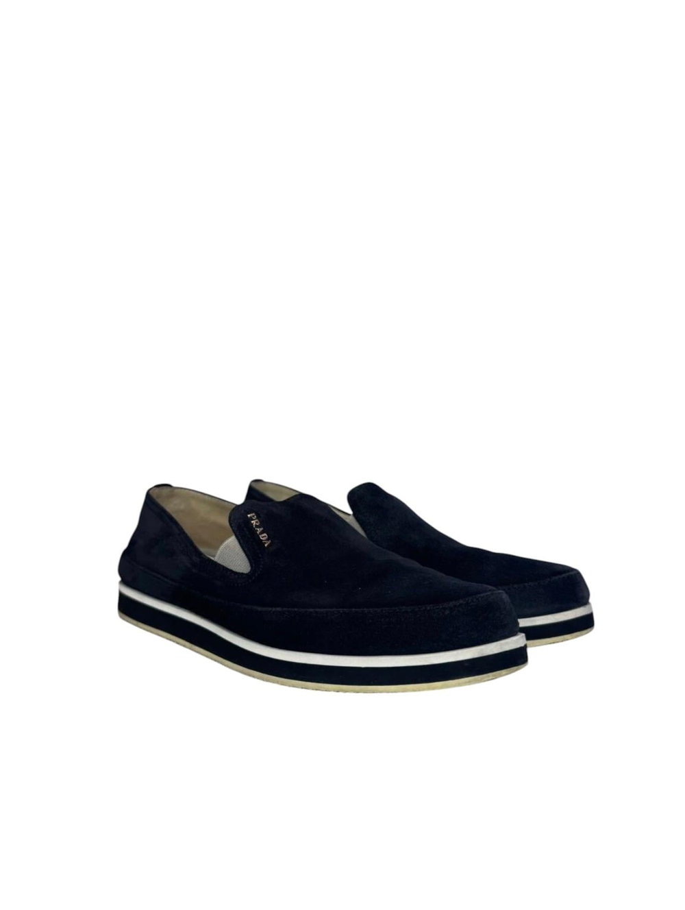 PRADA NAVY SUEDE LOAFER