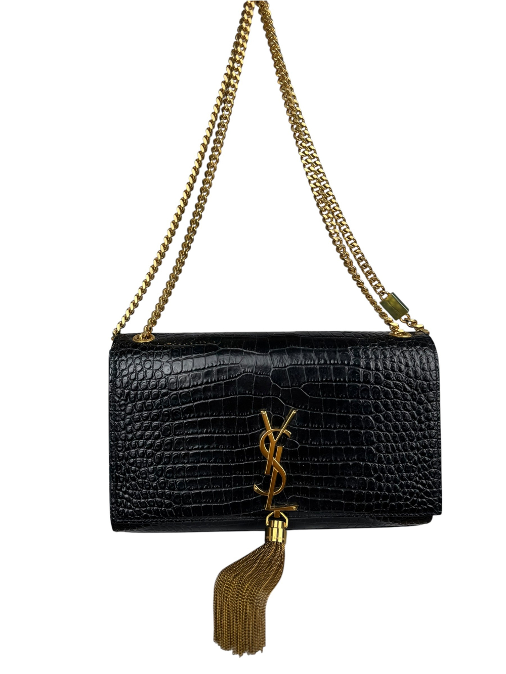 SAINT LAURENT MEDIUM CROCO KATE BAG