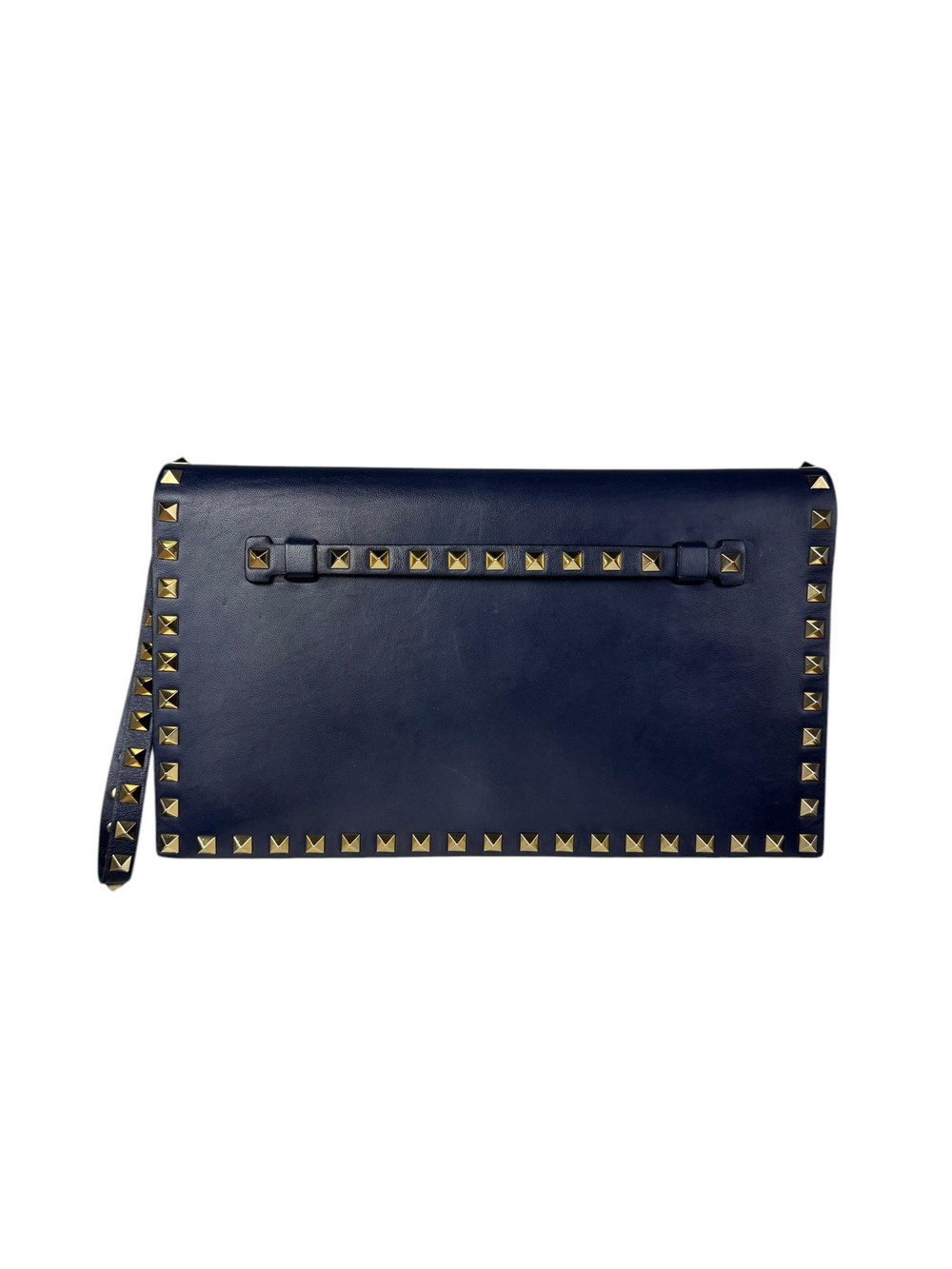 VALENTINO BLACK ROCKSTUD CLUTCH BAG