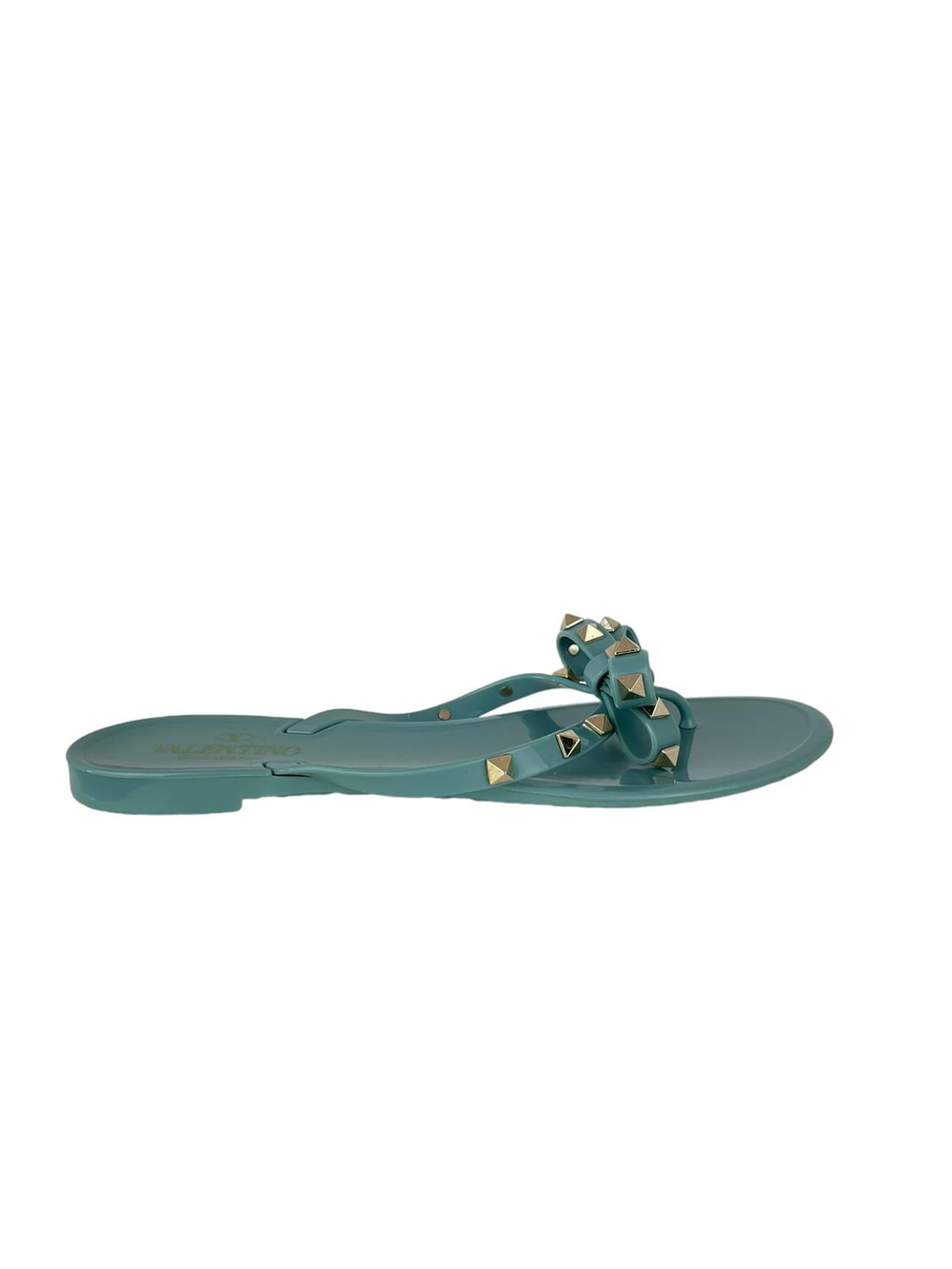 VALENTINO GREEN JELLY THONG SANDALS