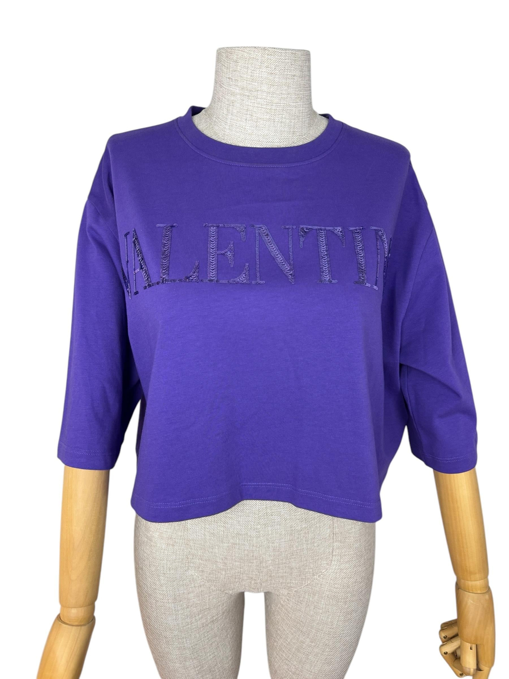 VALENTINO PURPLESEQUIN JERSEY OVERSIZED TSHIRT