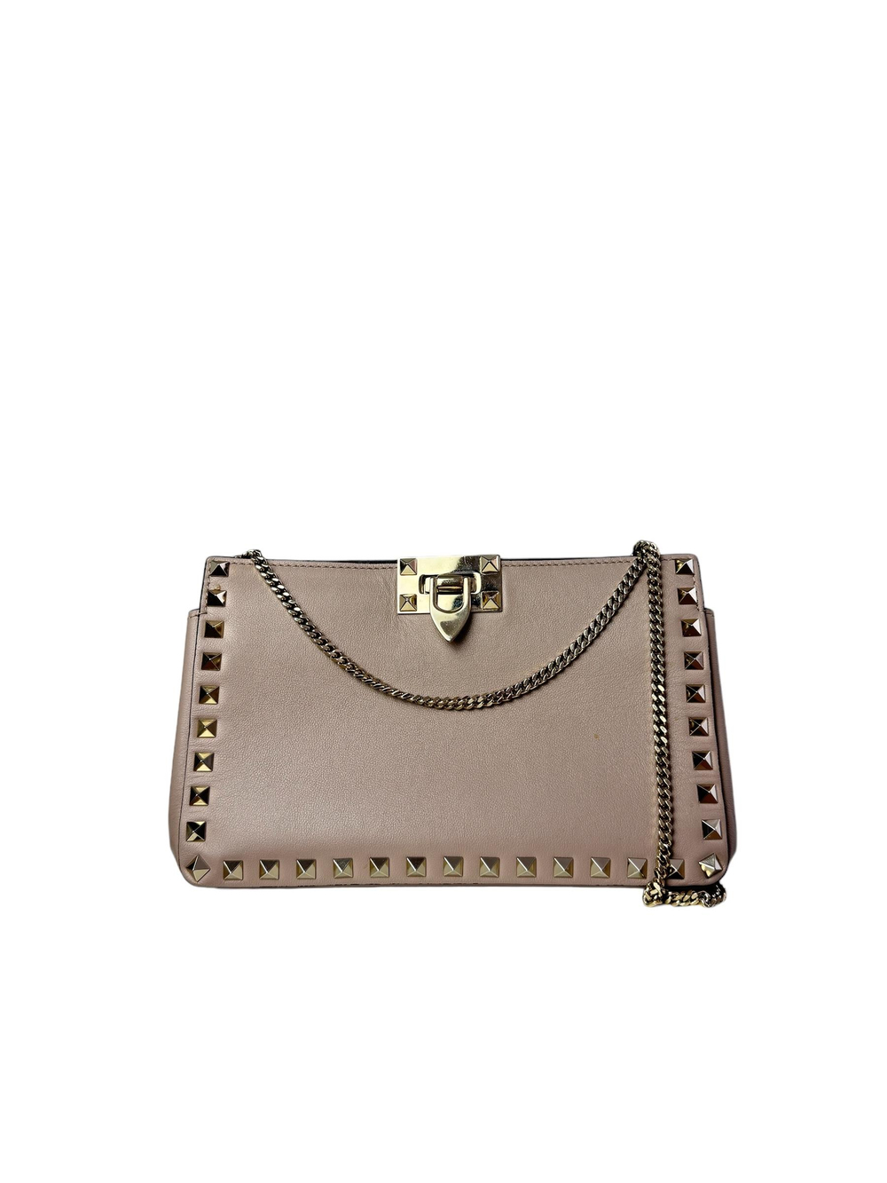 VALENTINO ROCKSTUD LEATHER CHAIN BAG