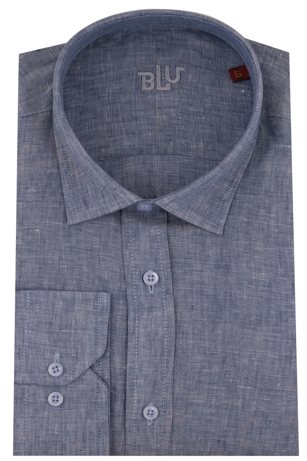 BLUGömlekBLU Klasik Kesim Cepsiz Biritli UK Gömlek