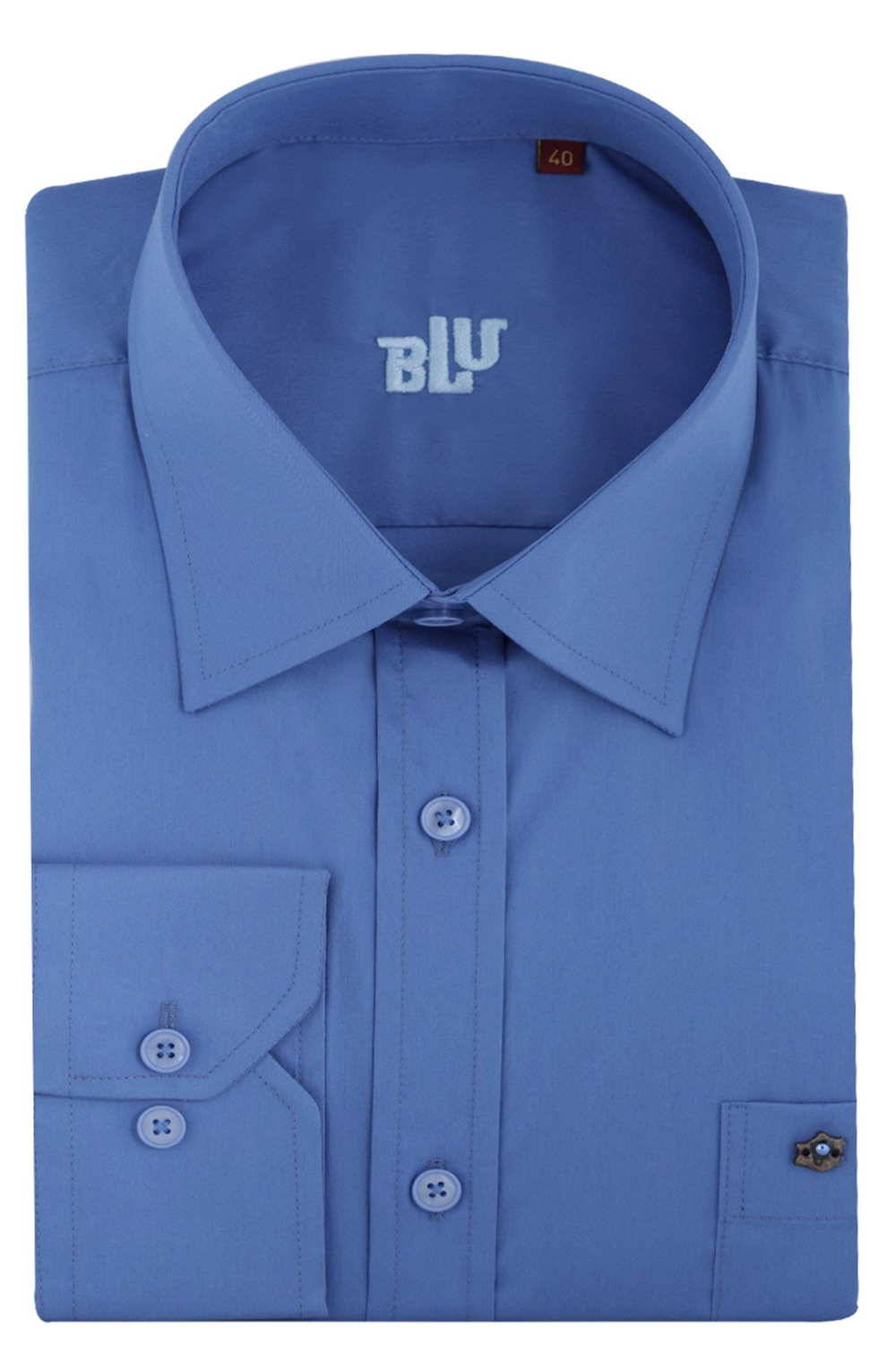 BLUGömlekBLU Kravat Yaka Klasik Gömlek