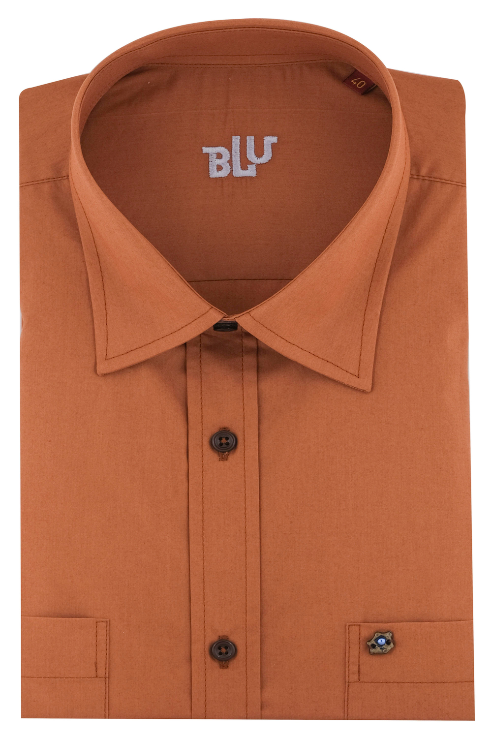 BLUGömlekBLU Yarım İtalyan Alttan Düğmeli Yaka Klasik Gömlek
