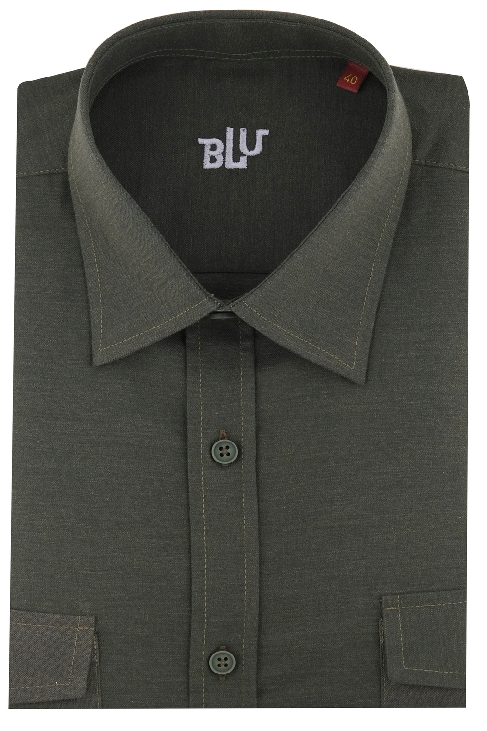 BLUGömlekBLU Yarım İtalyan Alttan Düğmeli Yaka Klasik Gömlek