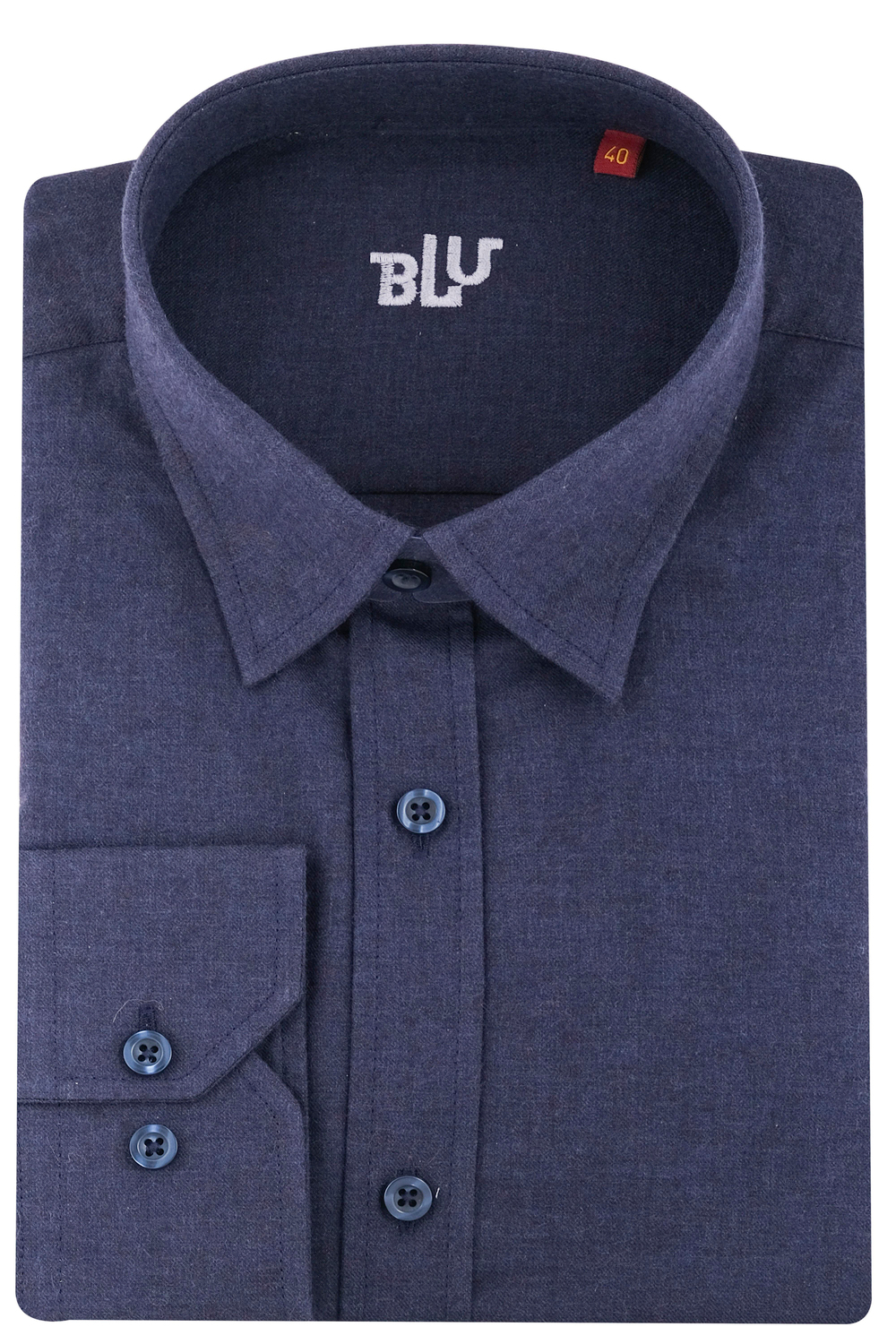 BLUGömlekBLU Yarım İtalyan Alttan Düğmeli Yaka Klasik Gömlek