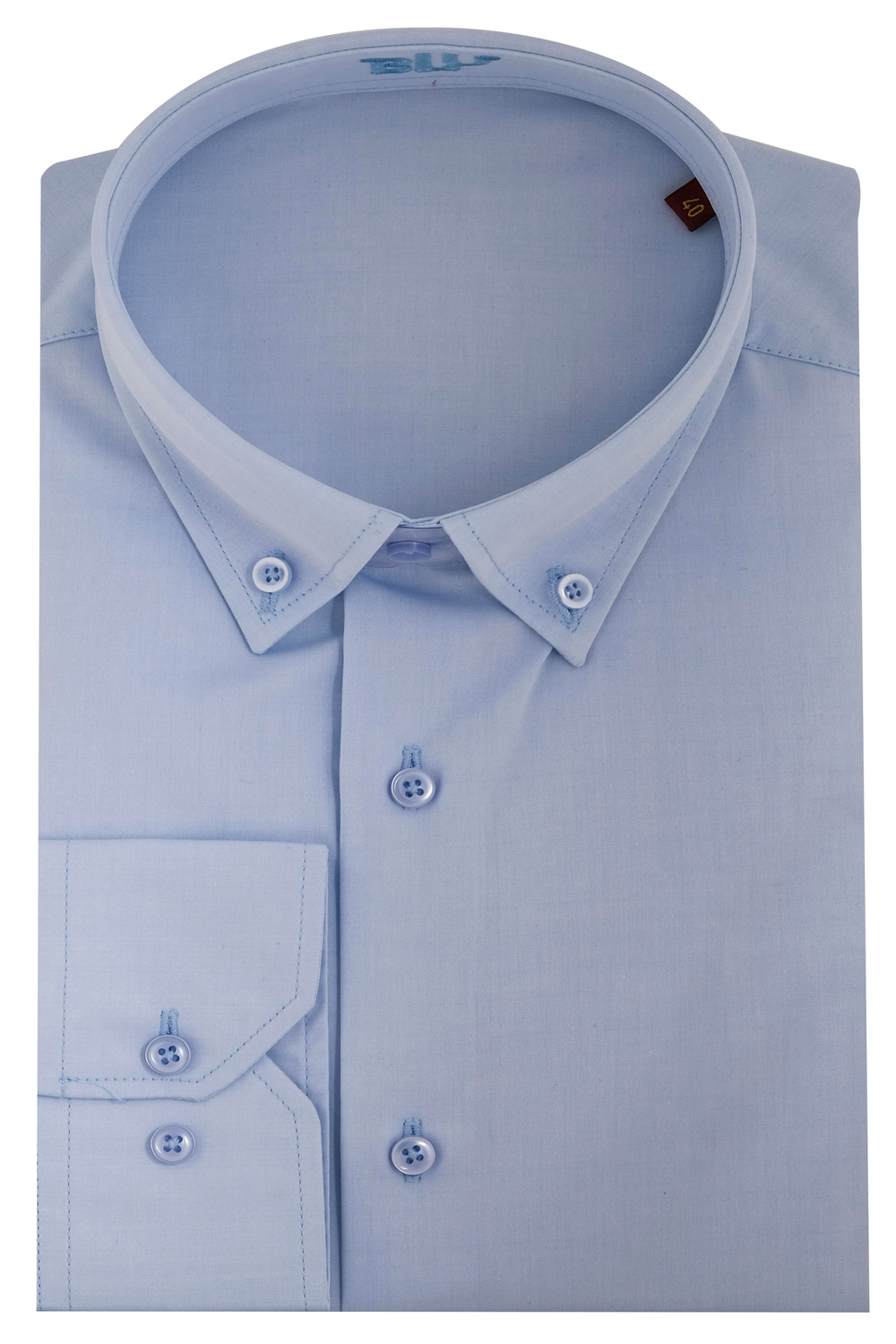 BLUGömlekBLU Yarım İtalyan Üstten Düğmeli Yaka Slim Fit Gömlek