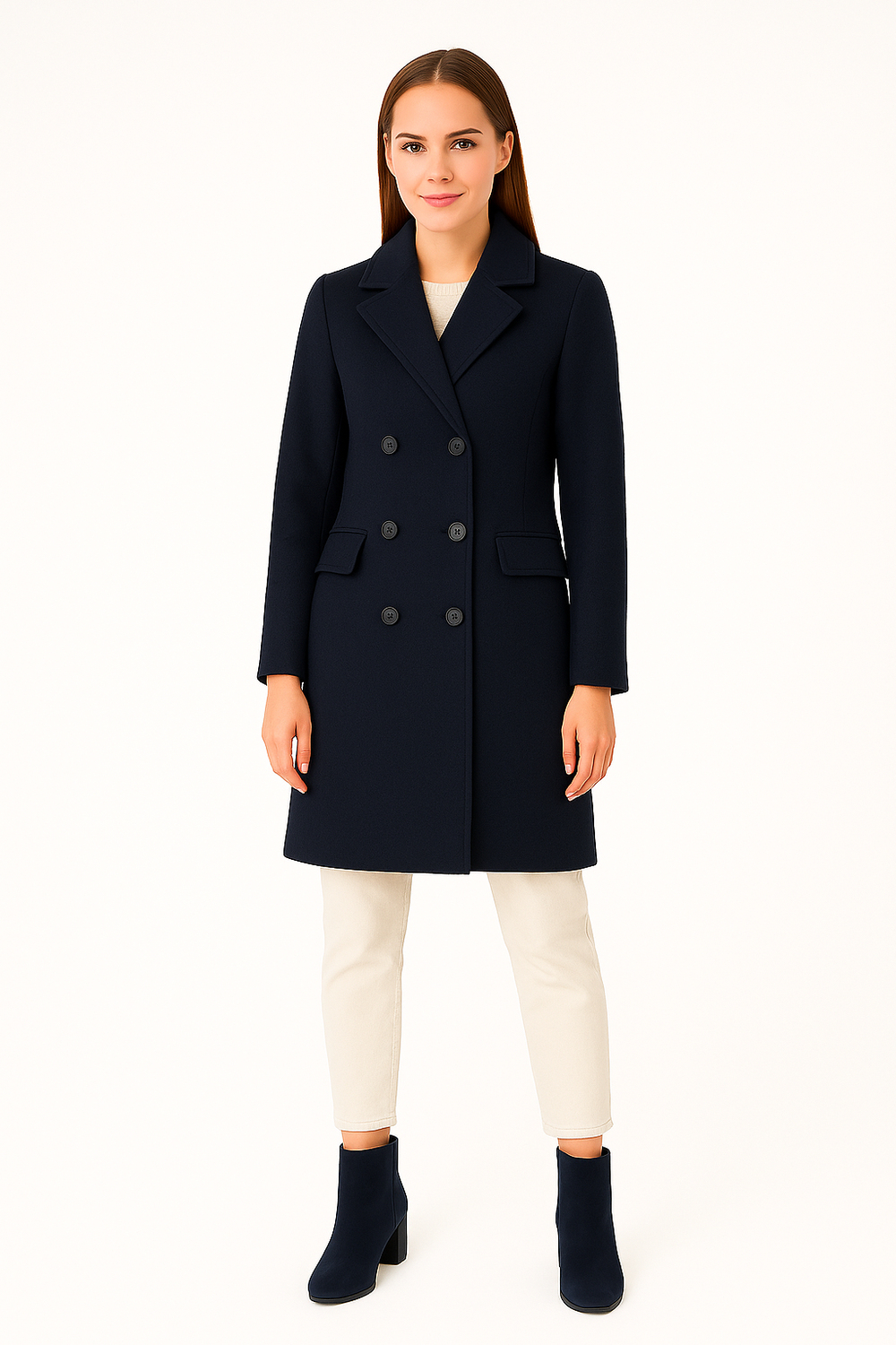 BLUMantoBLU Kırlangıç Yaka Kruvaze Kısa Manto