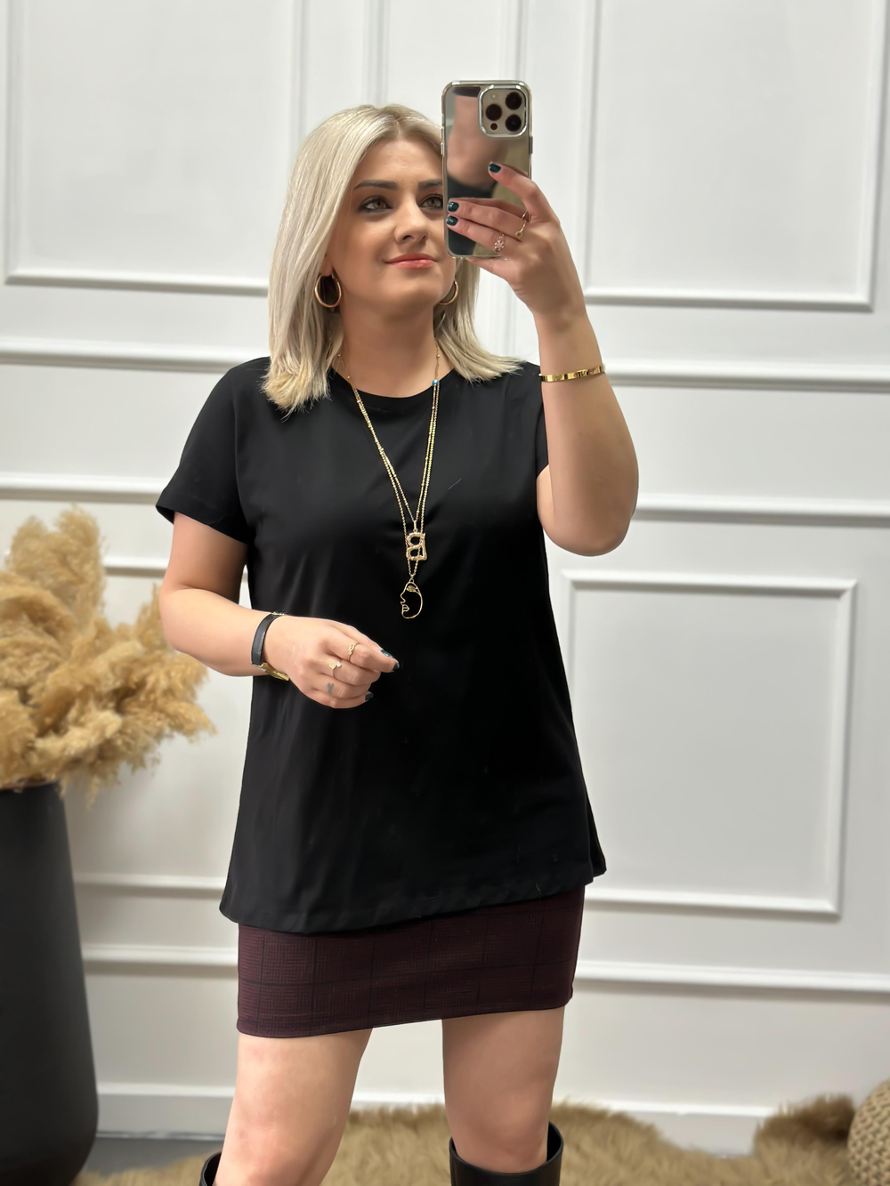Bisikilet Yaka Basic Tshirt SİYAH