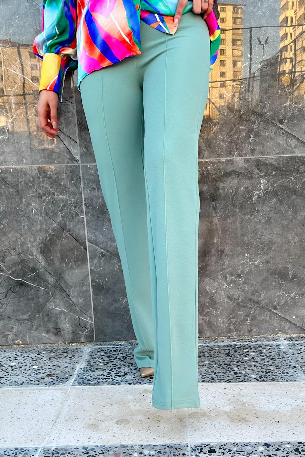 Biyeli Palazzo Pantolon Mint