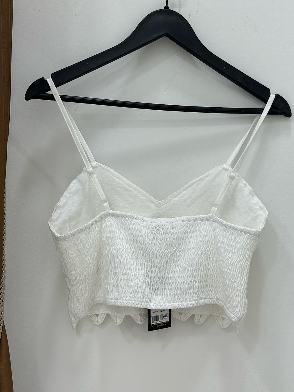 Dantel Detaylı Crop EKRU