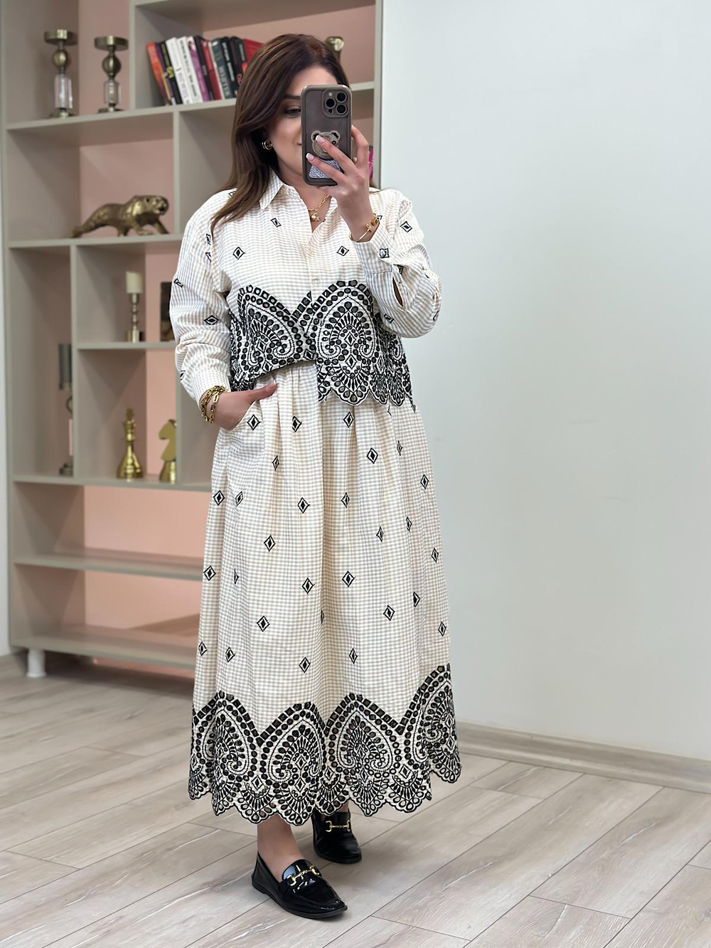 Etnik Desen Nakışlı Etek TAŞ
