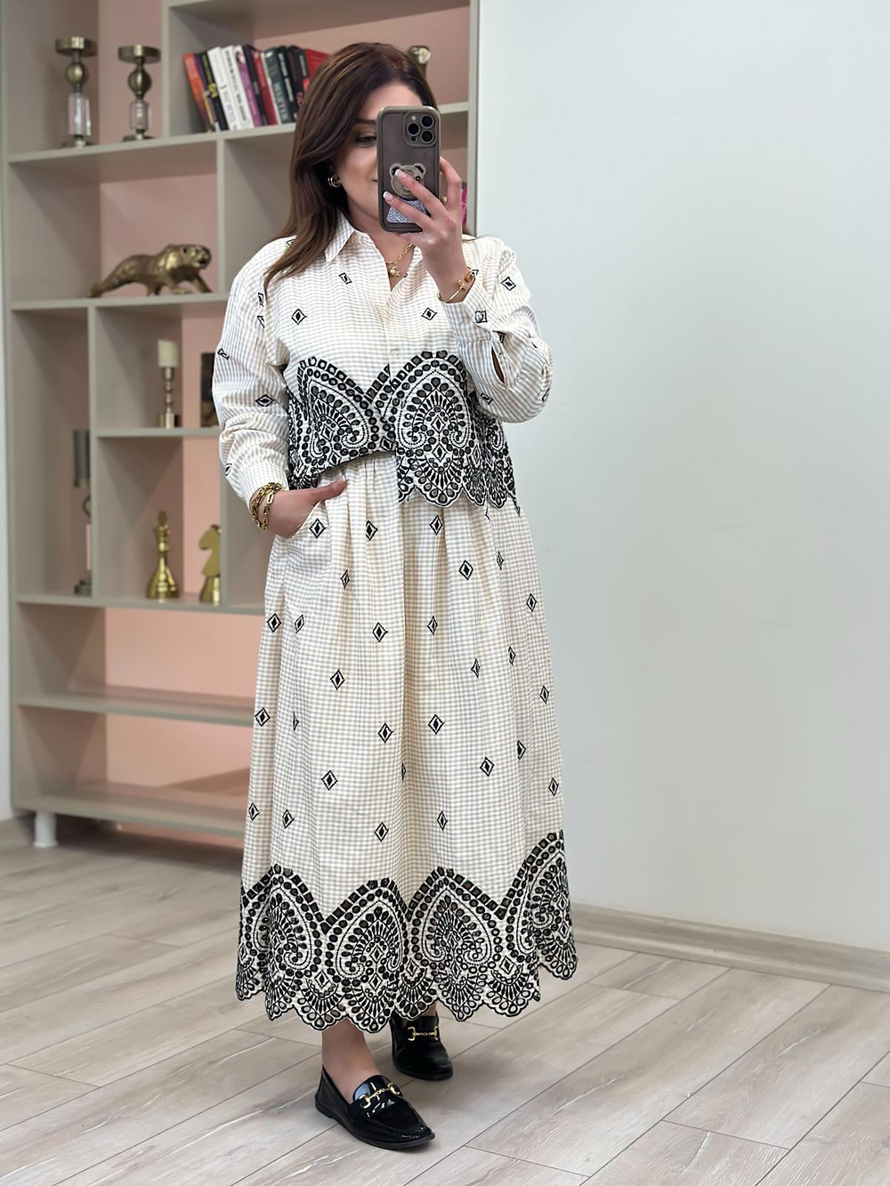 Etnik Desen Nakışlı Etek TAŞ