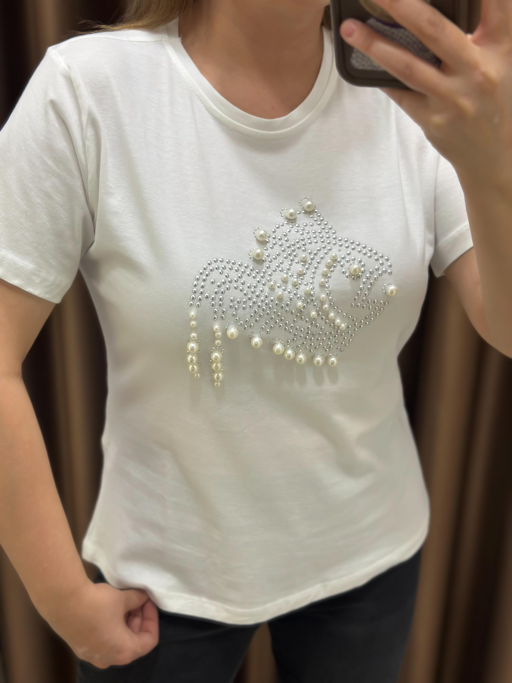İnci Balık Detaylı Tshirt EKRU