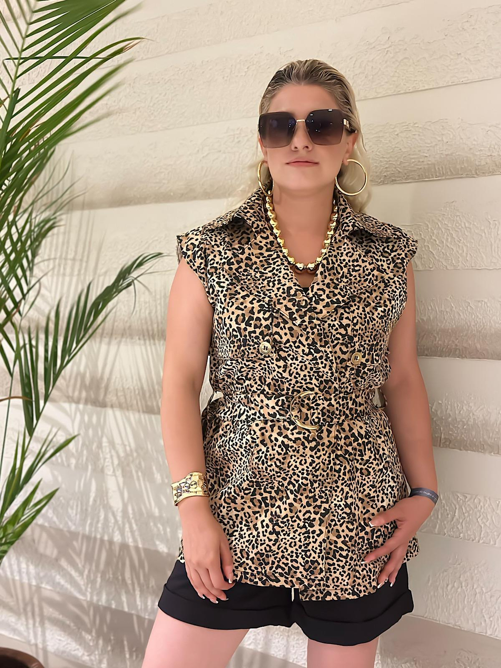 Kemerli Lüx Yelek LEOPAR