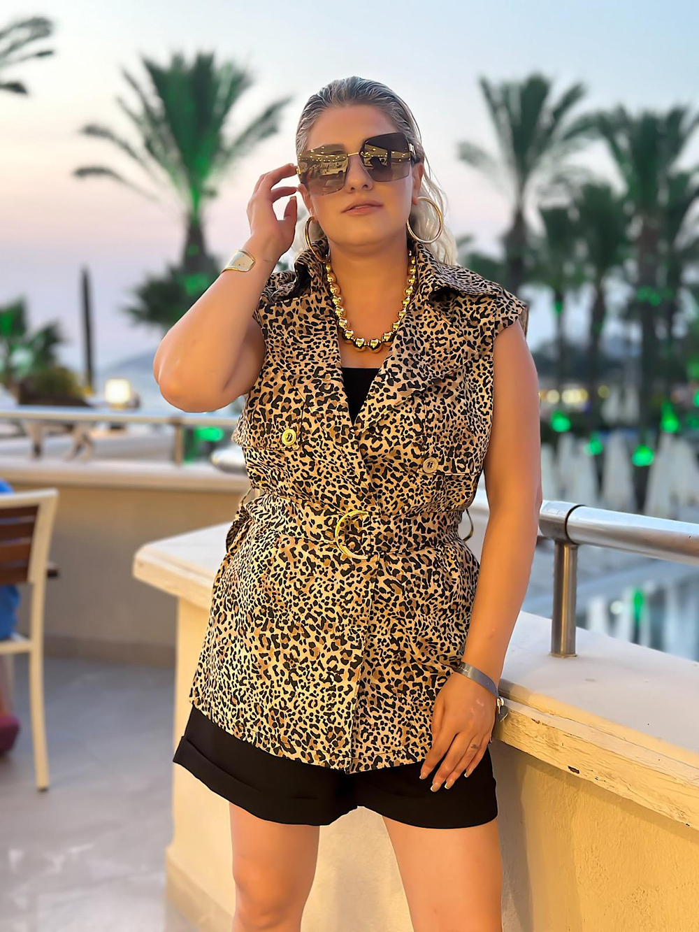 Kemerli Lüx Yelek LEOPAR