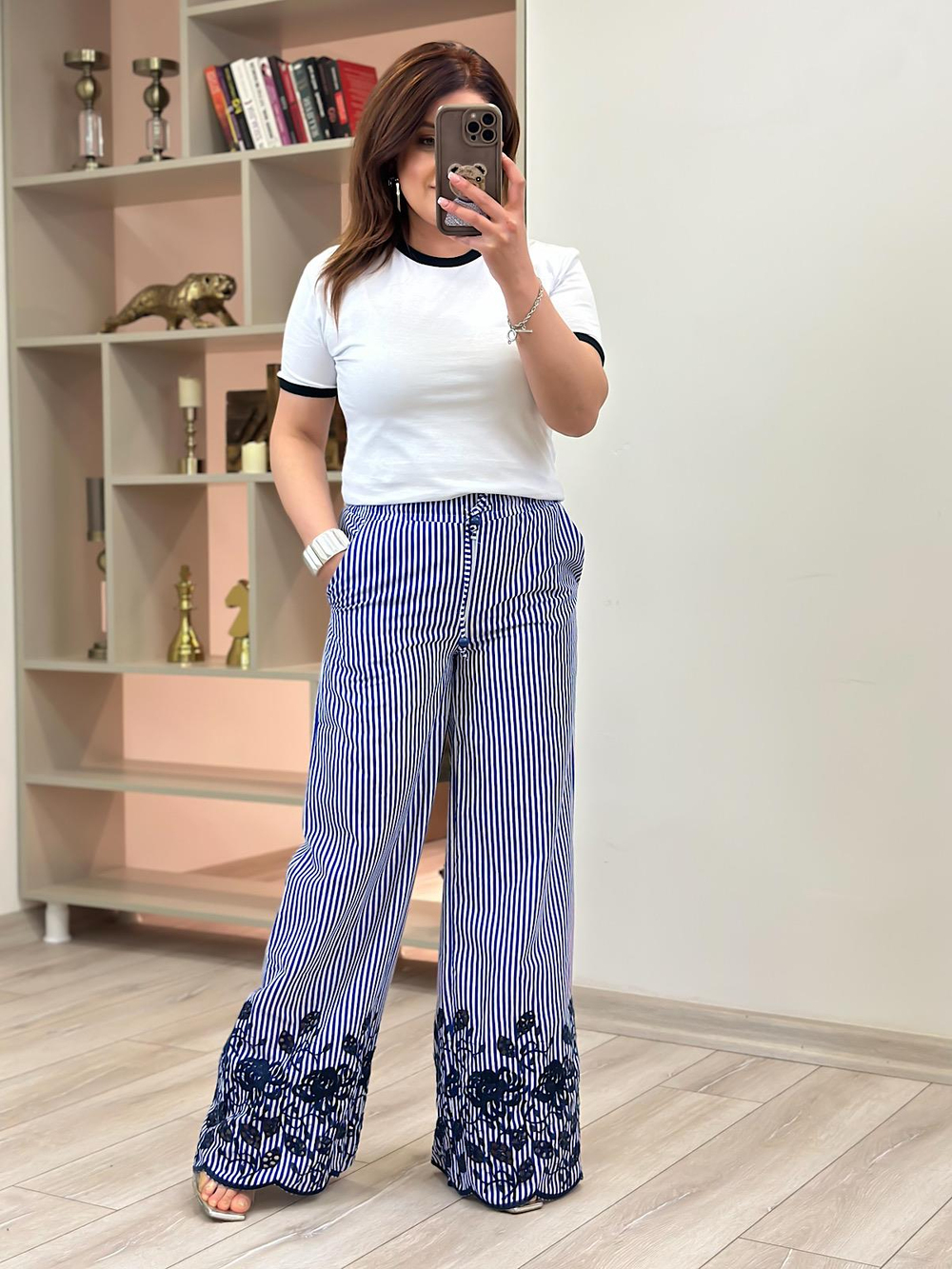 Nakışlı Pantolon MAVİ